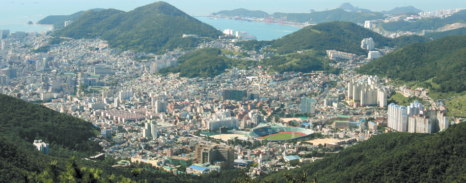 구덕산에사 바라보 서구 전경 사진